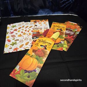 Fall Thanksgiving Paper  Cutlery Holders Pack of 10 Silverware Pockets Variety A